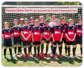 Parkeston Welfare Park FC are sponsored by Coastal Cleaning Services